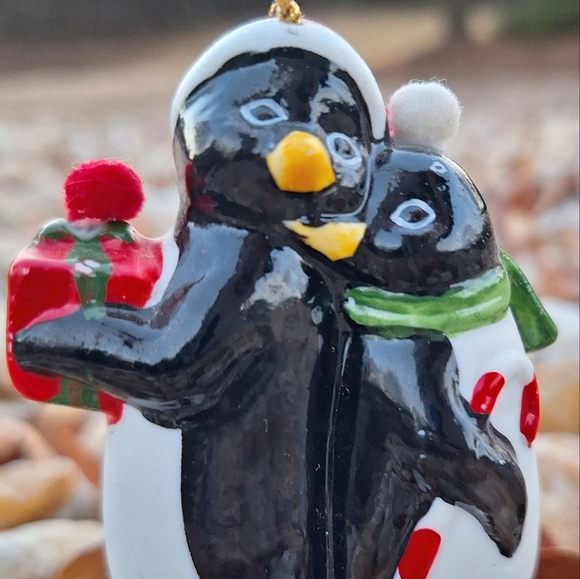 Penguin Christmas Ornaments Miniature Bell Hand and Blown Glass Set of 2 Vintage - Picture 6 of 15